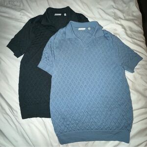 2x Bonobos Sweater Polo Shirts in Light Blue and Dark Green (shrunk)